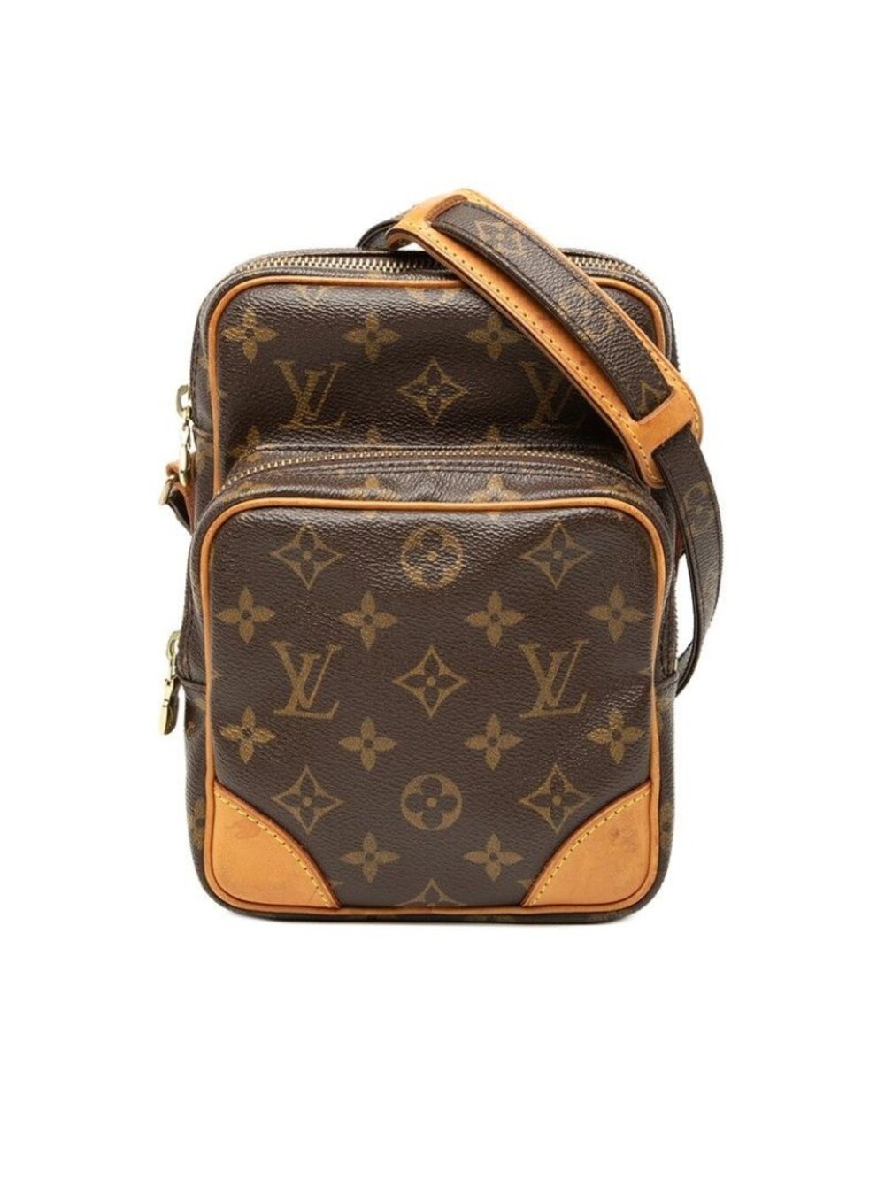Louis Vuitton Monogram Amazon Crossbody Shoulder Bag Brown Leather